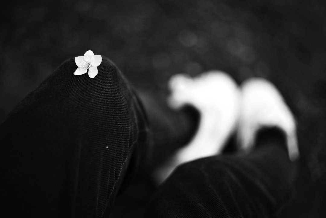Flower on knee: Peaceful grief, sudden loss.